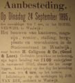 Advertentie voor de aanbesteding uit De Echo.