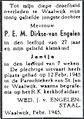 Rouwbericht in De Echo